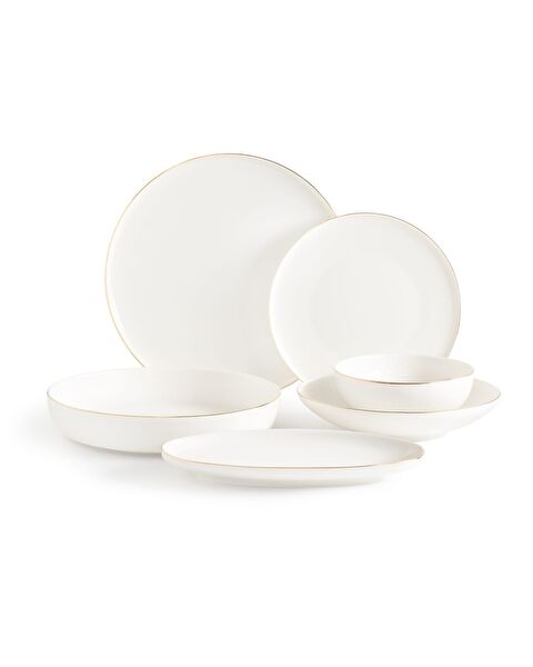 Mirage 27 Piece Dinner Set for 6 People - White/Gold - 6