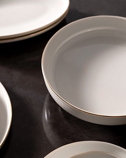 Mirage 27 Piece Dinner Set for 6 People - White/Gold - 4