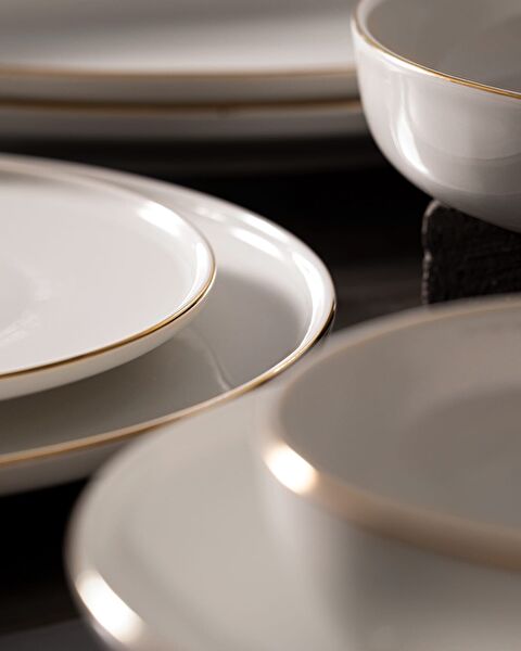 Mirage 27 Piece Dinner Set for 6 People - White/Gold - 3