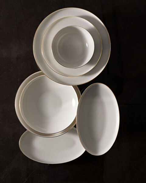 Mirage 27 Piece Dinner Set for 6 People - White/Gold - 5
