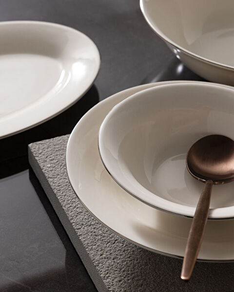 Solara 6 Kişilik 27 Parça Yemek Takımı - Beyaz/Silver - 5