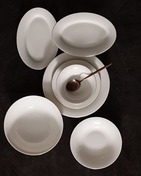 Solara 6 Kişilik 27 Parça Yemek Takımı - Beyaz/Silver - 1