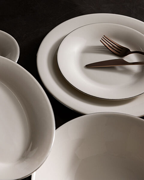 Solara 6 Kişilik 27 Parça Yemek Takımı - Beyaz/Silver - 2