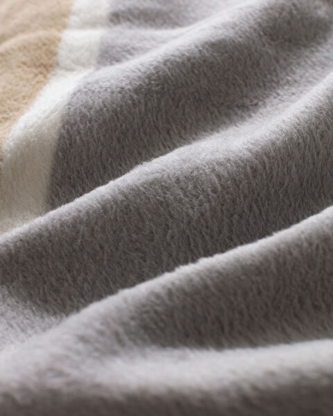 Foix Double Cotton Jacquard Blanket - Beige/Grey - 4