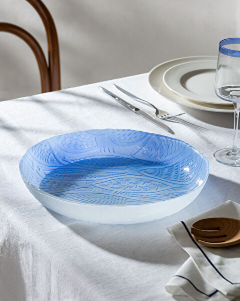 Delmare Large Decorative Bowl - Blue/White - 0