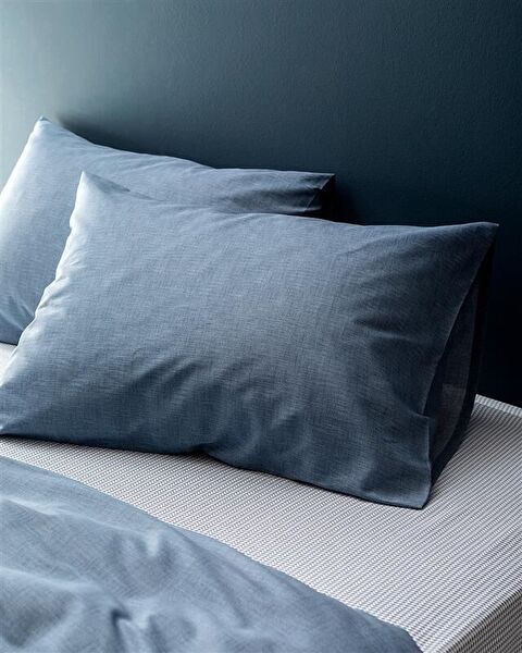 Juin Family Size Cotton Printed Duvet Cover Set - Navy Blue - 2