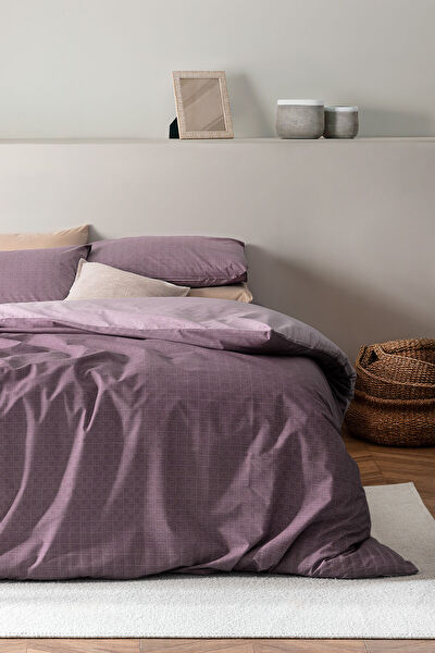 Odette Family Size Duvet Cover Set - Ranforce Patterned - 0