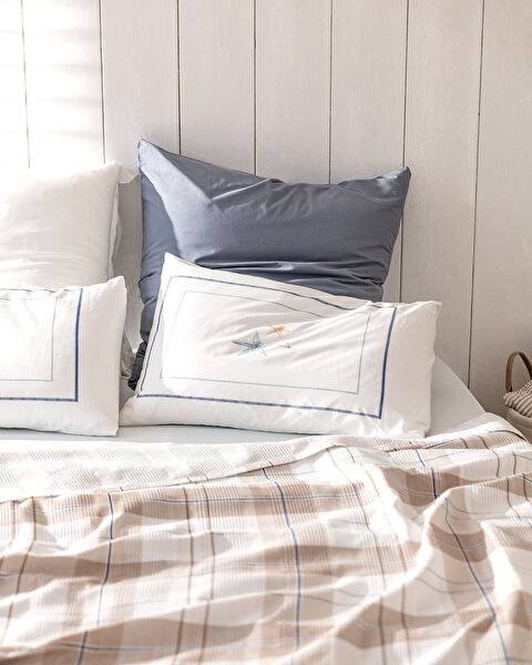 Musette King Size Karde Baskılı Pike Takımı - Bej - 1