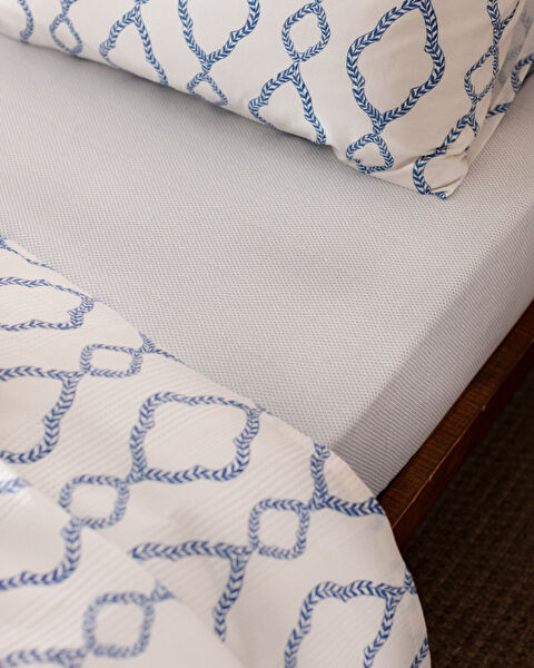 Belda King Size 100% Cotton Carded Printed Pique Set - Navy Blue - 2