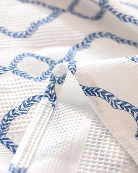 Belda King Size 100% Cotton Carded Printed Pique Set - Navy Blue - 5