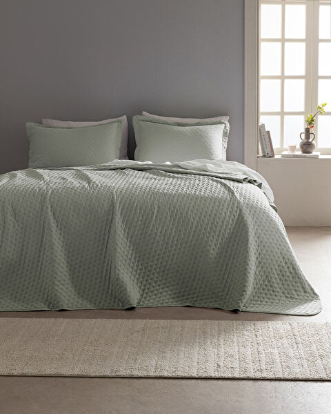 Rennes Tek Kişilik Yatak Örtüsü - Mint Yeşili - 0